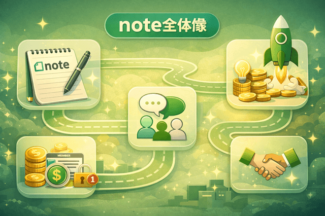 迷わず始める近道は「noteの全体像」を先に掴むことのセクションのイメージ画像