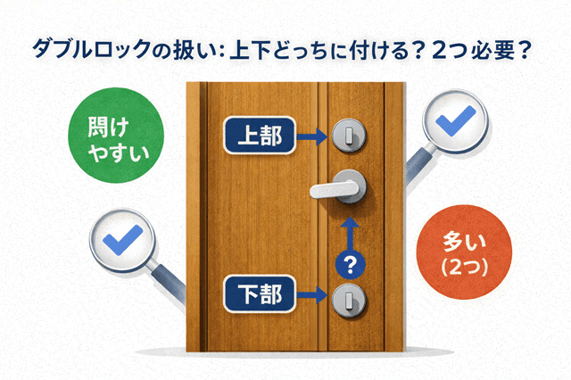 3分で判定!スマートロック対応ドア確認術 9 ダブルロックの扱い:上下どっちに付ける?2つ必要?のセクションのイメージ画像