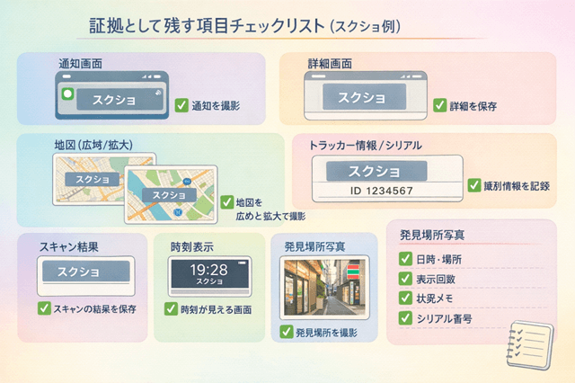 証拠として残す項目チェックリスト