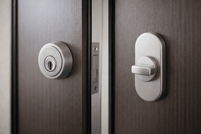 玄関ドアの鍵穴＆サムターン周りの寄り画像