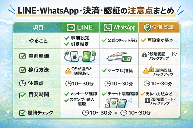 iPhone/Androidデータ移行のやり方8選 3 LINE引き継ぎ・WhatsApp移行・二段階認証の注意点まとめ(iPhone/Androidデータ移行)