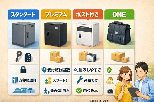 ルスネコボックス選び方11ポイント 1 ルスネコボックスの選び方|スタンダード・プレミアム・ポスト付き・ONEの違い比較
